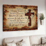 Brick wall, Jesus cross, The old rugged cross - Matte Canvas