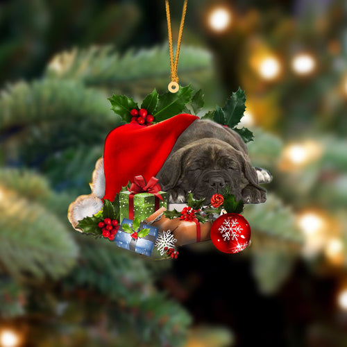 Cane Corso-Sleeping In Hat Two Sides Ornament Dog Sleeping Ornament
