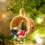 Cane Corso Sleeping in a tiny cup Christmas Holiday-Two Sided Ornament, Christmas Ornament, Car Ornament