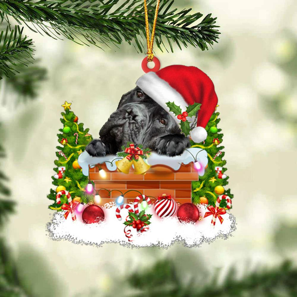 Cane Corso In The Chimney Hanging Ornament Dog Christmas Ornament