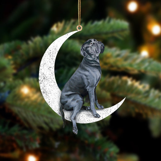 Cane Corso Sit On The Moon Two Sided Ornament Dog Hanging Christmas Ornament