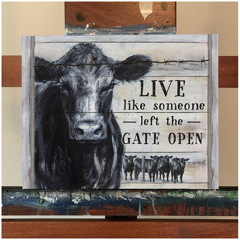 Cow Live Like Someone Canvas Wall Art, Wall Decor Visual Art