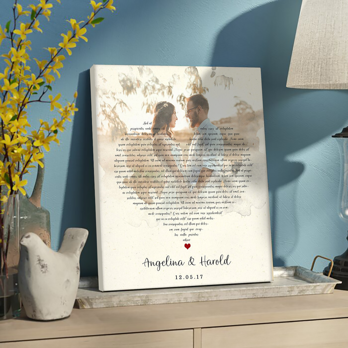 Personalized Canvas, Anniversary Gift For Her For Him Lyrics Song Vertical Canvas Wall Art
