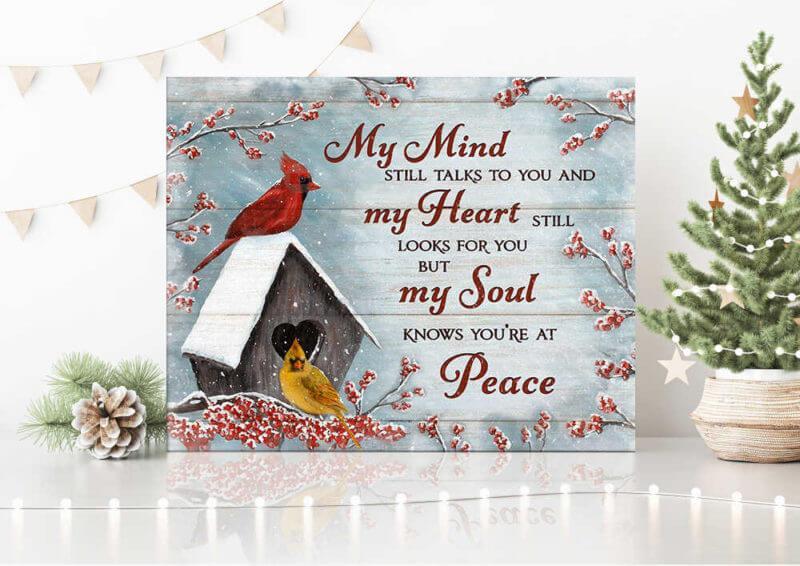 Cardinal Bird Canvas Wall Art - Cardinal My Mind Still Talks To You Canvas Wall Art Home House Decor