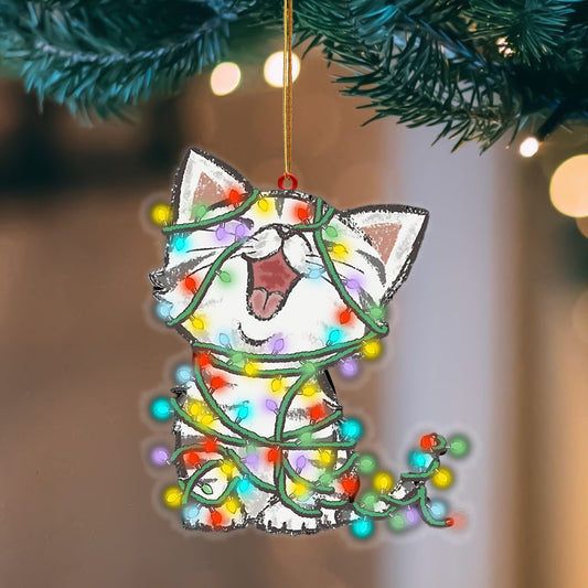 Godmerch- Ornament- Cat Christmas Light Hanging Ornament Dog Ornament, Car Ornament, Christmas Ornament