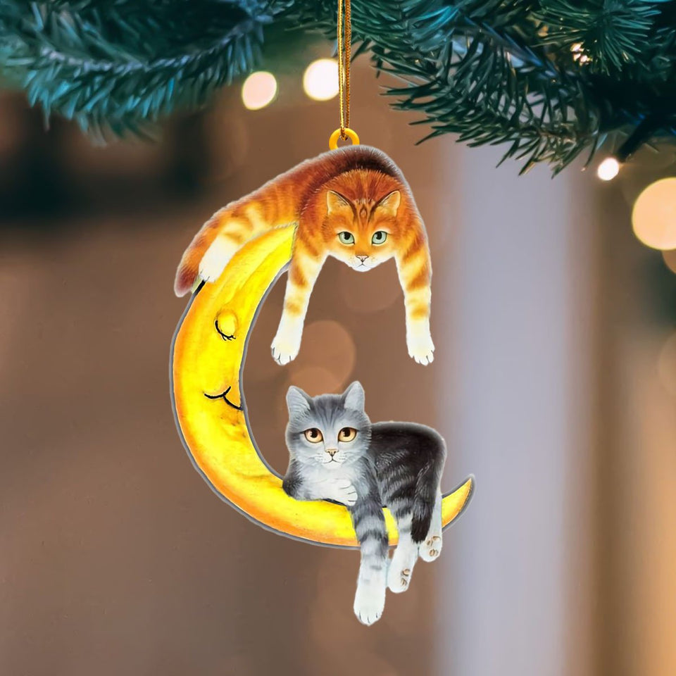 Cat Blue Moon Hanging Ornament, Animal Christmas Ornaments