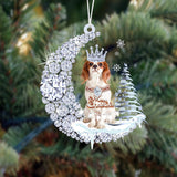 Cavalier King Charles Spaniel Diamond Moon Merry Christmas Ornament Christmas Gifts