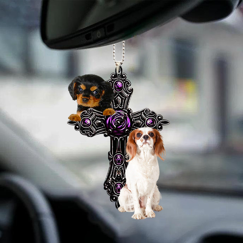 Cavalier King Charles Spaniel Pray For God Car Hanging Ornament Dog Pray For God Ornament Godmerch
