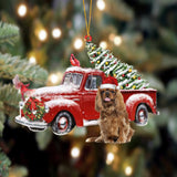 Ornament- Cavalier King Charles Spaniel-Cardinal & Truck Two Sided Ornament, Christmas Ornament, Car Ornament