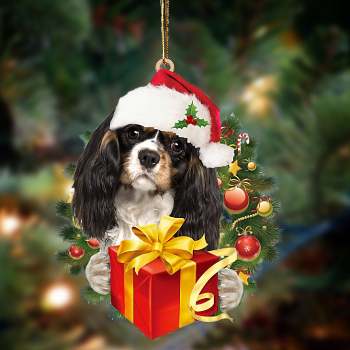 Cavalier King Charles Spaniel-Dogs Give Gifts Hanging Ornament