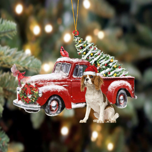 Cavalier King Charles Spaniel 2-Cardinal & Truck Two Sided Ornament, Christmas Ornament, Car Ornament