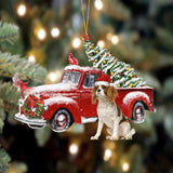 Cavalier King Charles Spaniel 2-Cardinal & Truck Two Sided Ornament, Christmas Ornament, Car Ornament