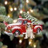 Cavalier King Charles Spaniel 3-Cardinal & Truck Two Sided Ornament, Christmas Ornament, Car Ornament