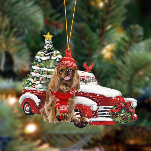 Ornament- Cavalier King Charles Spaniel 3-Christmas Car Two Sided Ornament, Christmas Ornament, Car Ornament