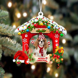 Cavalier King Charles Spaniel 3-Christmas House Two Sided Ornament, Christmas Ornament, Car Ornament