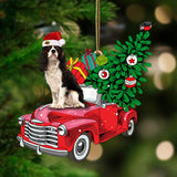 Ornament- Cavalier King Charles Spaniel 3-Pine Truck Hanging Ornament, Happy Christmas Ornament, Car Ornament
