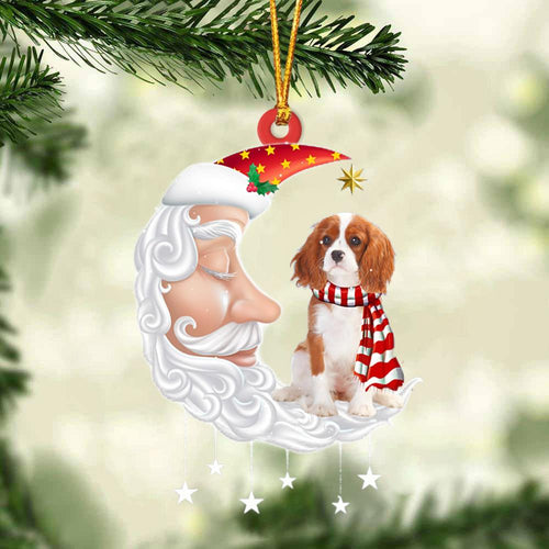 Cavalier King Charles Spaniel With Santa Christmas Ornament Dog Christmas Ornament