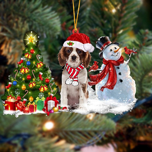 Godmerch- Cavalier King Charles Spaniel Christmas Snow Hanging Ornament Dog Ornament, Car Ornament, Christmas Ornament