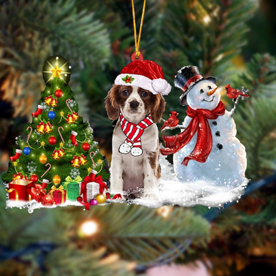 Godmerch- Cavalier King Charles Spaniel Christmas Snow Hanging Ornament Dog Ornament, Car Ornament, Christmas Ornament