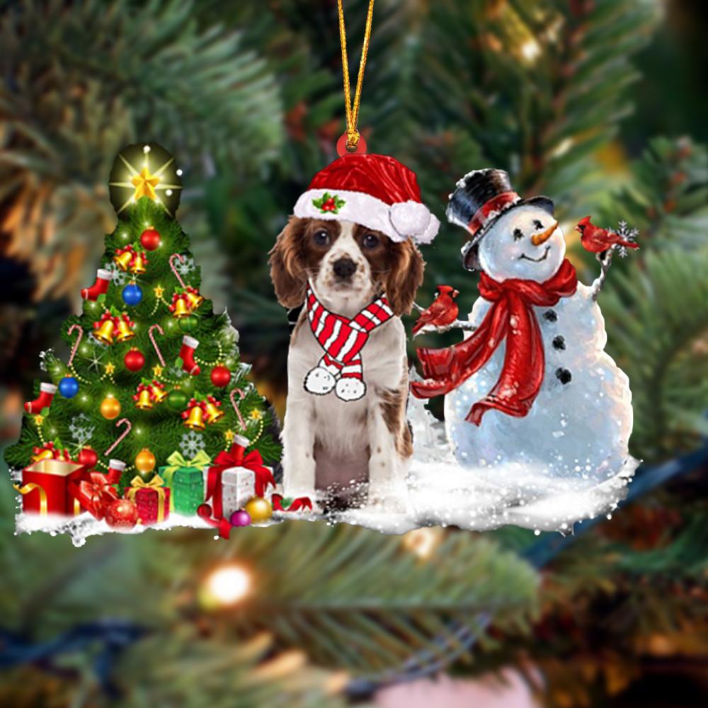 Godmerch- Cavalier King Charles Spaniel Christmas Snow Hanging Ornament Dog Ornament, Car Ornament, Christmas Ornament