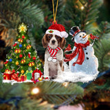 Godmerch- Cavalier King Charles Spaniel Christmas Snow Hanging Ornament Dog Ornament, Car Ornament, Christmas Ornament