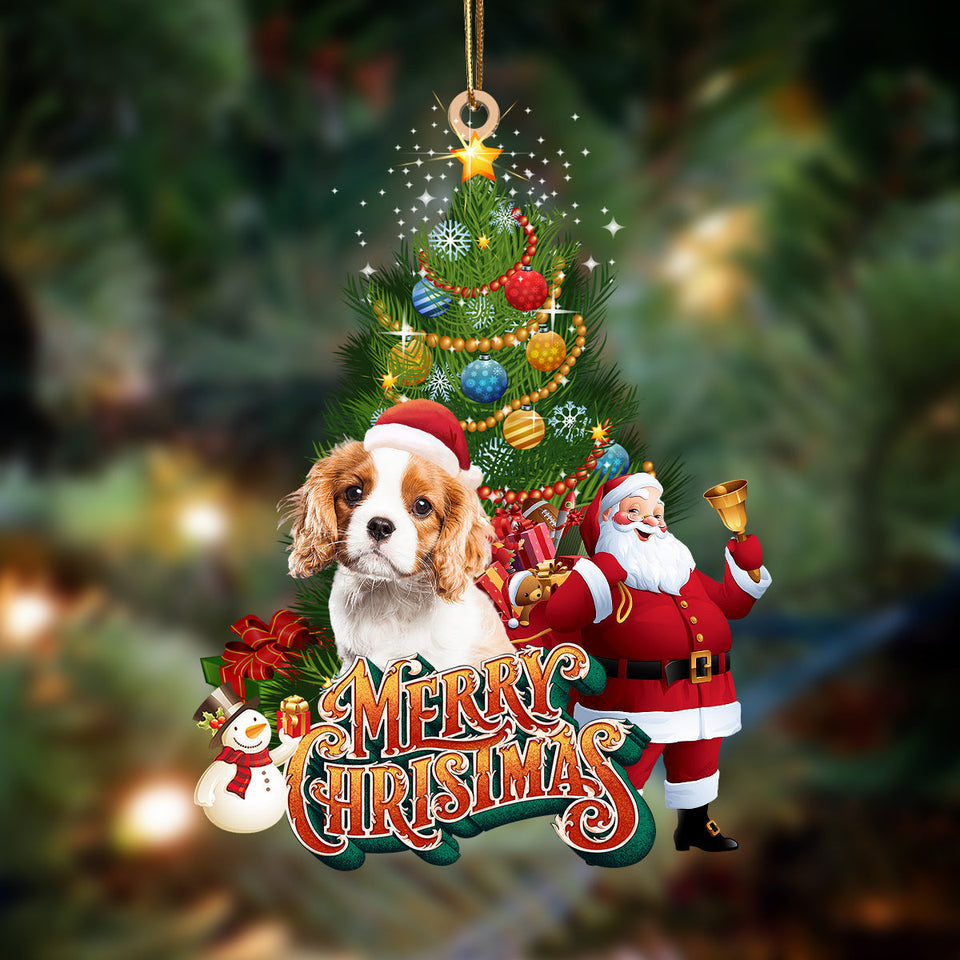 Cavalier King Charles spaniel 2-Christmas Tree&Dog Hanging Ornament, Christmas Ornament, Car Ornament