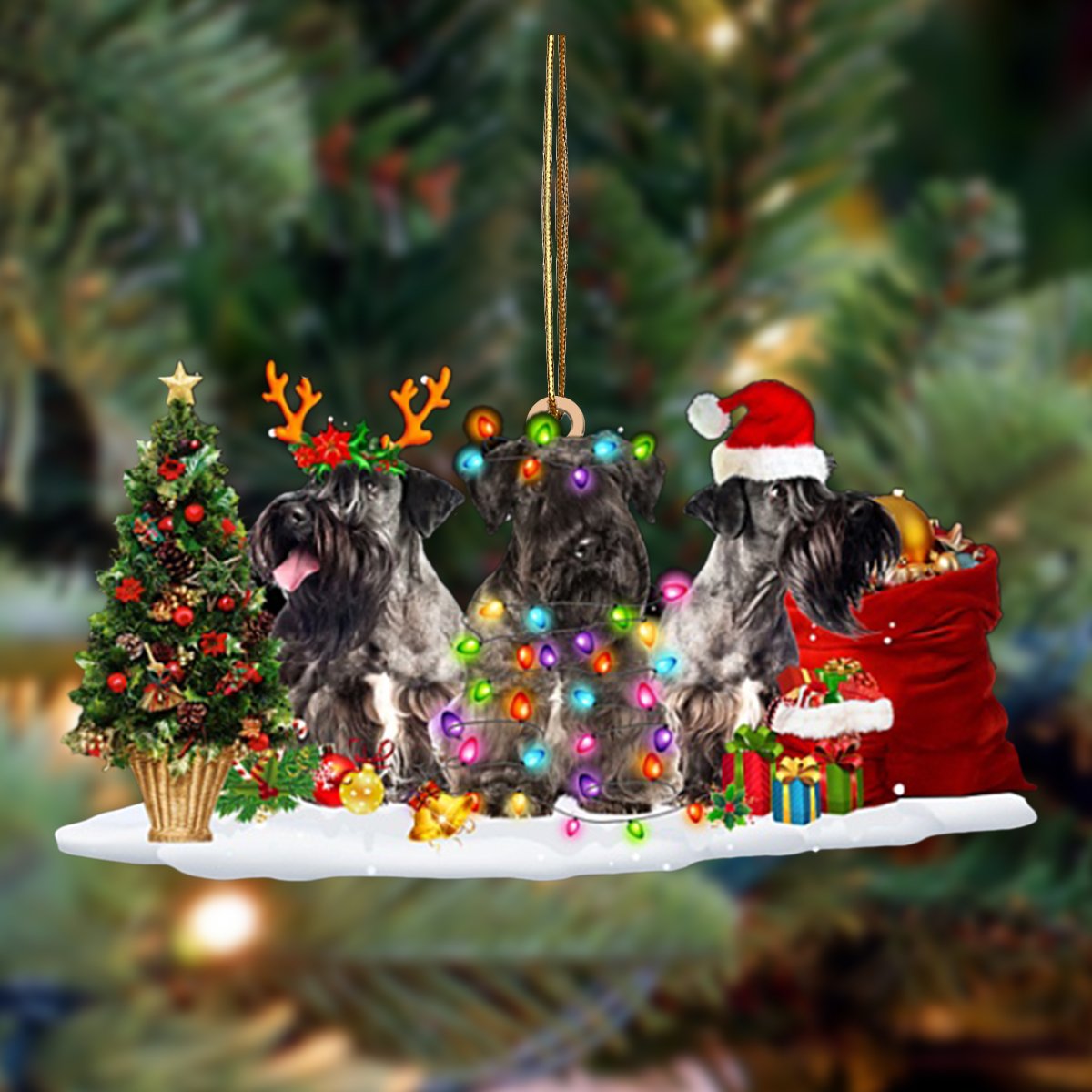Cesky Terrier-Christmas Dog Friends Hanging Ornament