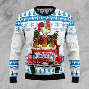 Chicken Life Ugly Christmas Sweater 