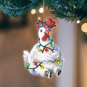 Chicken Christmas Light Hanging Ornament Christmas Tree Ornament Godmerch
