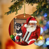 Godmerch- Ornament- Chihuahua-3 With Santa Christmas Ornament, Happy Christmas Ornament, Car Ornament