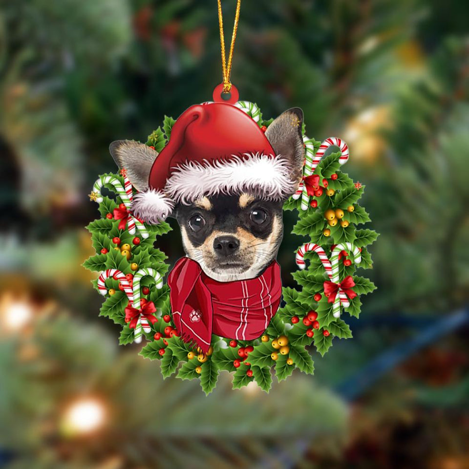 Godmerch- Ornament- Chihuahua-Xmas Bandana Hanging Ornament, Happy Christmas Ornament, Car Ornament
