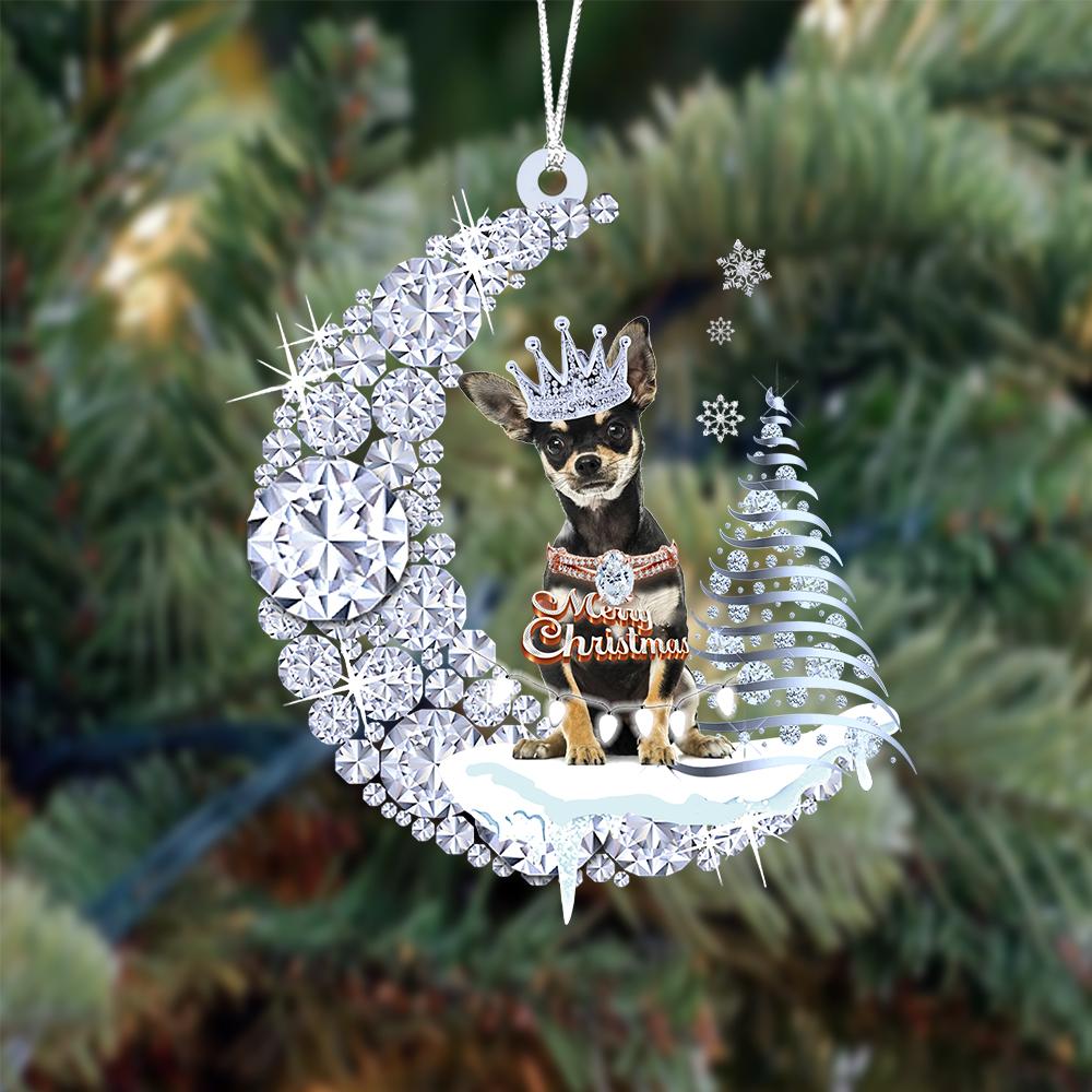 Chihuahua Diamond Moon Merry Christmas Ornaments Christmas Gifts