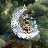 Chihuahua Diamond Moon Merry Christmas Ornaments Christmas Gifts