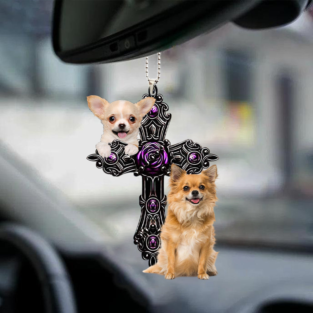Chihuahua Pray For God Car Hanging Ornament Dog Pray For God Ornament Godmerch