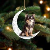 Cute Chihuahua Sit On The Moon Two Sided Ornament Dog Hanging Christmas Ornament