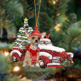 Godmerch- Ornament- Chihuahua 2-Christmas Car Two Sided Ornament, Happy Christmas Ornament, Car Ornament