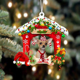 Godmerch- Ornament- Chihuahua2-Christmas House Two Sided Ornament, Happy Christmas Ornament, Car Ornament