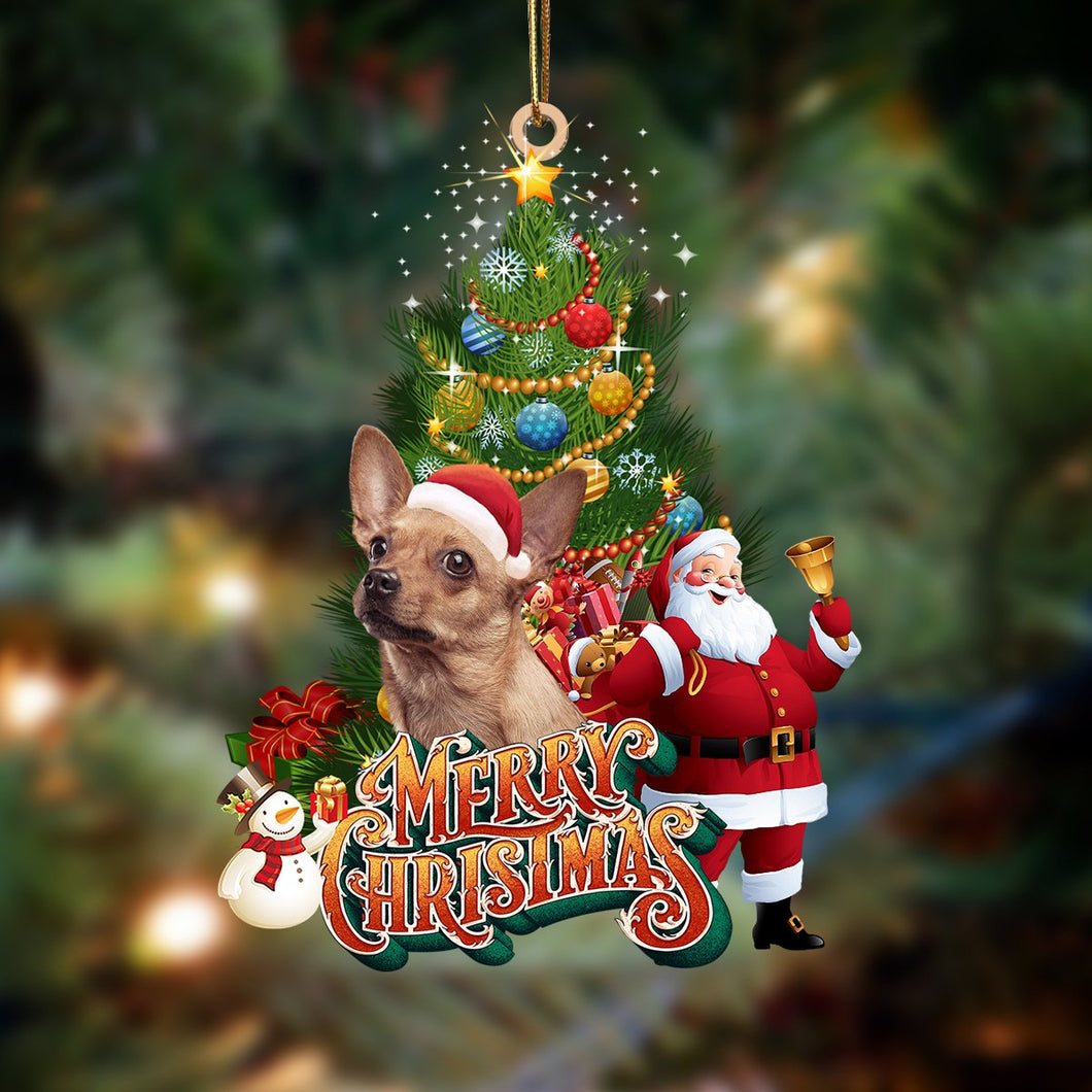 Godmerch- Ornament- Chihuahua2-Christmas Tree&Dog Hanging Ornament, Happy Christmas Ornament, Car Ornament