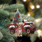 Godmerch- Ornament- Chihuahua2-Christmas Truck Two Sided Ornament, Happy Christmas Ornament, Car Ornament