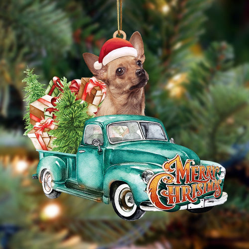 Chihuahua2-Green Truck Hanging Ornament