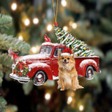 Godmerch- Ornament- Chihuahua3-Cardinal & Truck Two Sided Ornament, Happy Christmas Ornament, Car Ornament