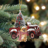 Godmerch- Ornament- Chihuahua3-Christmas Truck Two Sided Ornament, Happy Christmas Ornament, Car Ornament