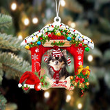 Godmerch- Ornament- Chihuahua 4-Christmas House Two Sided Ornament, Happy Christmas Ornament, Car Ornament