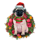 Godmerch- Ornament- Chihuahua Pug Christmas Ornament, Happy Christmas Ornament, Car Ornament