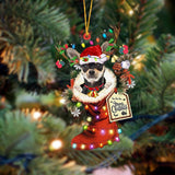 Godmerch- Ornament- Chihuahua-Xmas Boot-Two Sided Ornament, Happy Christmas Ornament, Car Ornament