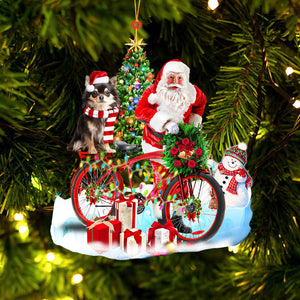 Godmerch- Ornament- Chihuahua On Santa's Bike Ornament Dog Ornament, Car Ornament, Christmas Ornament