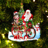 Godmerch- Ornament- Chihuahua On Santa's Bike Ornament Dog Ornament, Car Ornament, Christmas Ornament