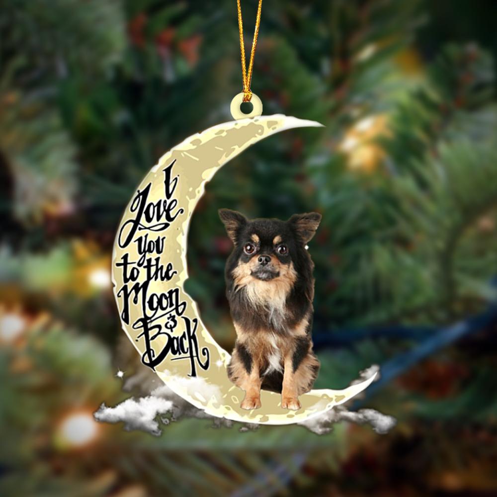 Godmerch- Chihuahua I Love You To The Moon And Back Hanging Ornament Dog Ornament, Car Ornament, Christmas Ornament