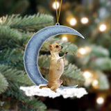 Godmerch- Ornament- Chihuahua Sits On The Moon Hanging Ornament Dog Ornament, Car Ornament, Christmas Ornament