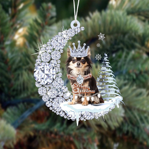 Chihuahua Diamond Moon Merry Christmas Ornament Dog Ornament